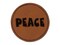 Peace Fun Text Round Iron-On Engraved Faux Leather Patch Applique - 2.5"
